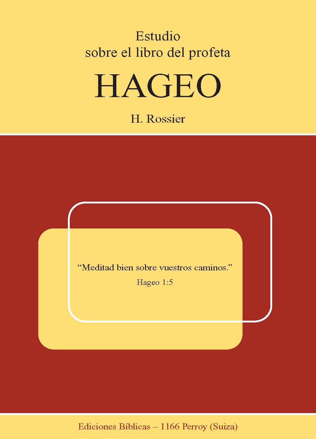 Estudio sobre el libro del profeta Hageo Estudio sobre el libro del profeta Hageo